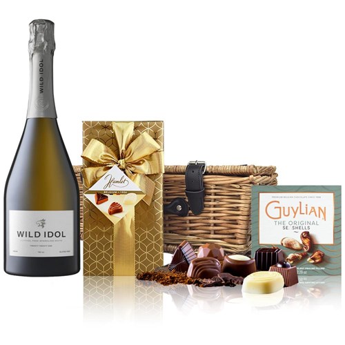 Wild Idol Alcohol Free Sparkling White 75cl And Chocolates Hamper